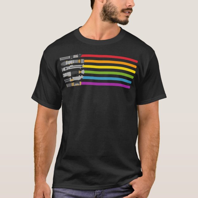 Camiseta Arcoiris Lightsable (Anverso)