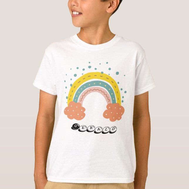 Camiseta Arcoiris lindo con nubes (Anverso)