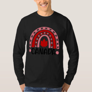 Camiseta Arcoiris lindo Feliz Día de Canadá Arce Bandera Ca
