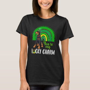 Camiseta Arcoiris Lucky Charm Doberman Perro Lover St Patri