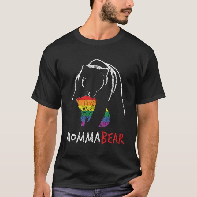 Camiseta Arcoiris Mamá Oso Gran Apoyo Amor Primario Lg (Anverso)