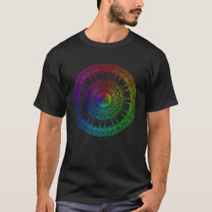 Camiseta Arcoiris Mandala Lotus Flor Geometría sagrada Yoga
