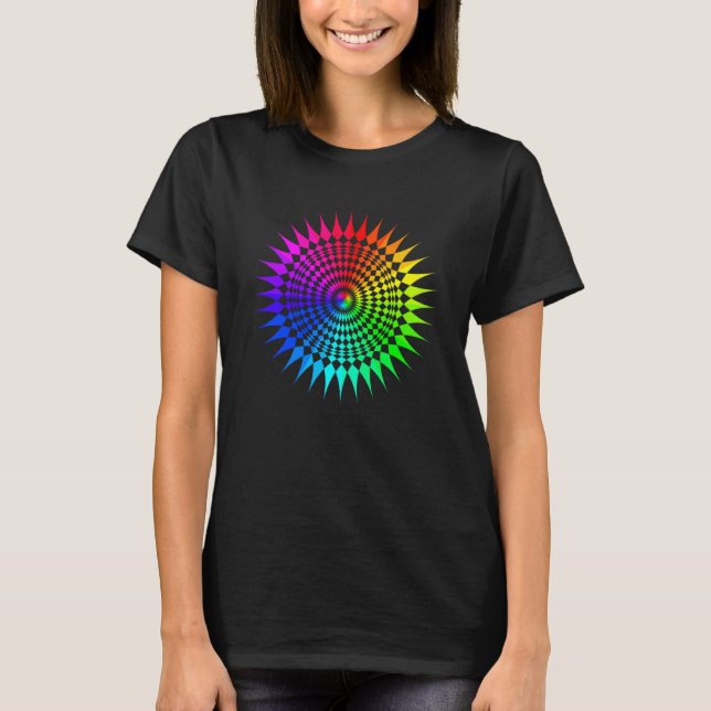 Camiseta Arcoiris Mandala Lotus Flor Geometría sagrada Yoga (Anverso)