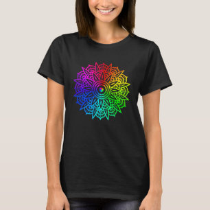 Camiseta Arcoiris Mandala Lotus Flor Geometría sagrada Yoga
