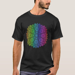 Camiseta Arcoiris Mandala Rosette Flor Geometría Arte Yoga 