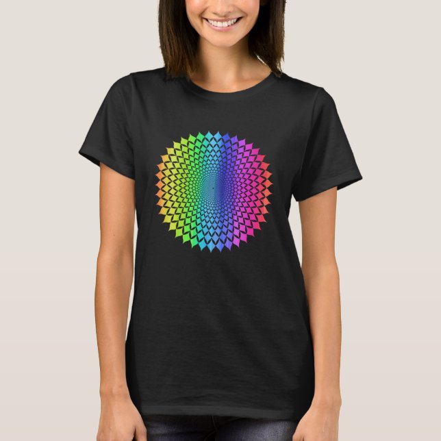 Camiseta Arcoiris Mandala Rosette Pattern Geometría Yoga Vi (Anverso)