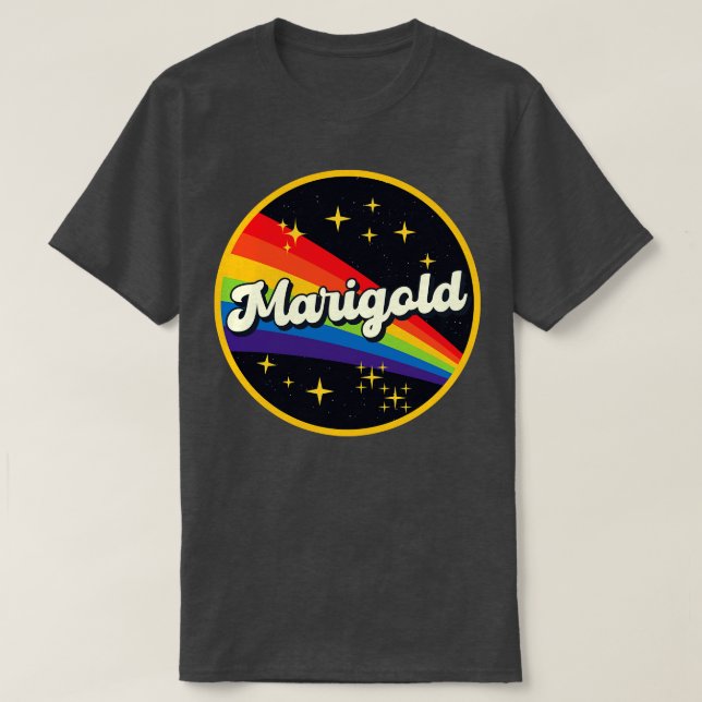 Camiseta Arcoiris Marigold En Estilo Vintage Espacial (Diseño del anverso)