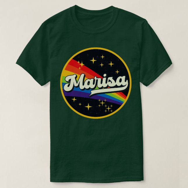 Camiseta Arcoiris marisa al estilo vintage espacial (Diseño del anverso)