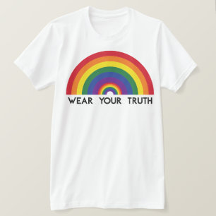 Camiseta Arcoíris Mínimo Arco Moderna Declaración Colorida