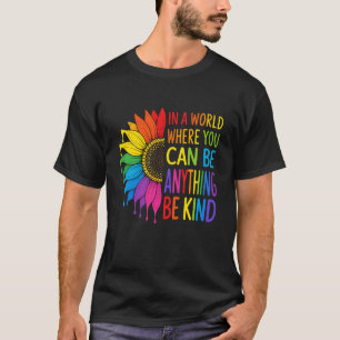 Camiseta Arcoíris Motivacional Sé Amable Girasol Orgullo Lg