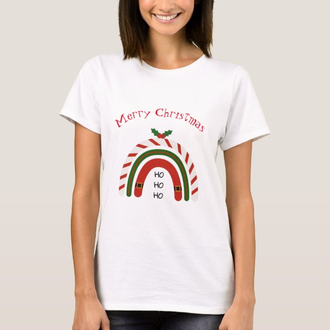 Camiseta Arcoiris navidad deja que nieve (Anverso)
