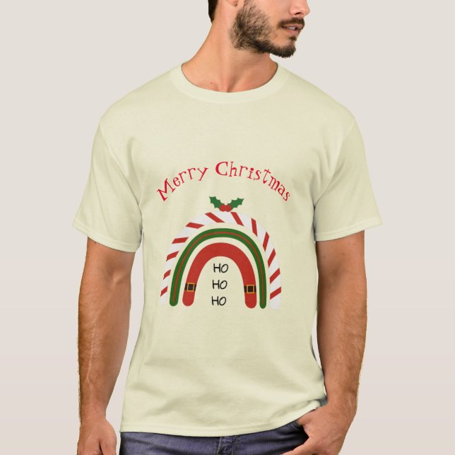 Camiseta Arcoiris navidad deja que nieve (Anverso)