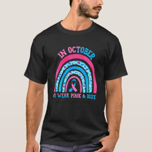 Camiseta Arcoiris Octubre Llevamos Embarazo Azul Rosa Y En
