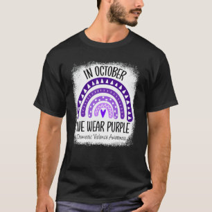 Camiseta Arcoiris Octubre Usamos Violencia Doméstica Púrpur