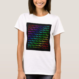 Camiseta Arcoiris Om Mani Padme Hum (en negro)