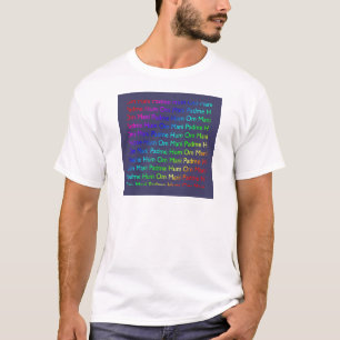 Camiseta Arcoíris Om Mani Padme Hum sobre Púrpura