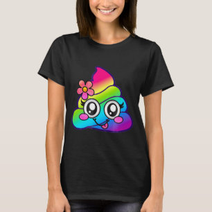 Camiseta Arcoíris Op Emoji Lindo Unicornio O Flor Tonto