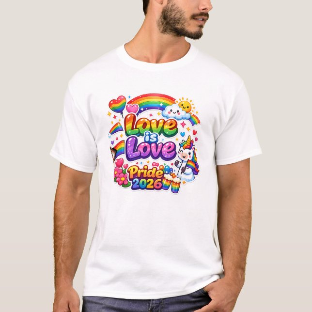 Camiseta Arcoíris Orgullo Amor Es Amor  (Anverso)