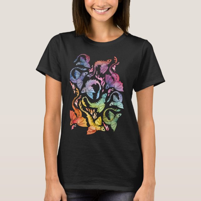 Camiseta Arcoiris oscuro de fuego de dragón (Anverso)
