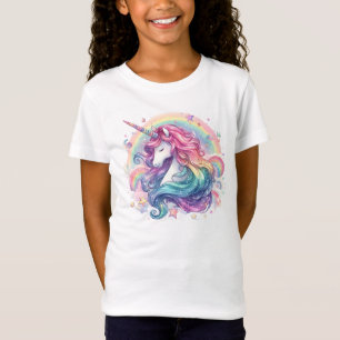 Camiseta Arcoíris Pastel Con Unicornio