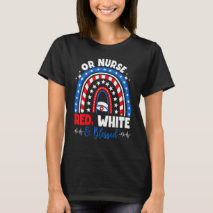 Camiseta Arcoiris Patriótico O Enfermera Rojo Blanco Bendec