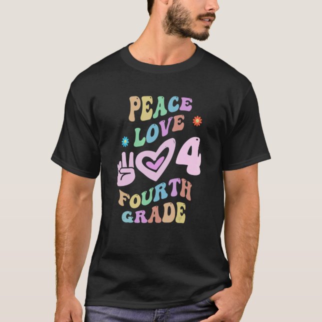 Camiseta Arcoiris Paz Amor CUARTO GRADO Retro 4Gr Littl (Anverso)