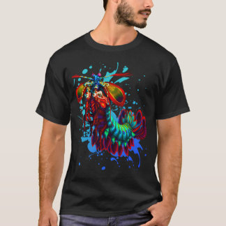 Camiseta Arcoiris Peacock Mantis Splash Azul