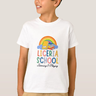 Camiseta arcoíris personalizada para niños de la e