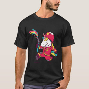 Camiseta Arcoiris Personalizado de bomberos de unicornio