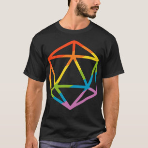 Camiseta Arcoiris Poliédrico D20 Dice Tabletop RPG