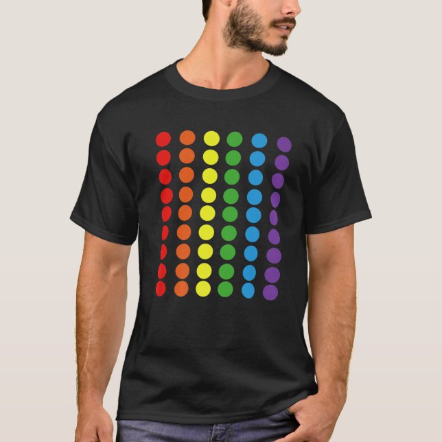 Camiseta Arcoiris Polka Dot Gay Pride Colores LGBTQ Aliado (Anverso)