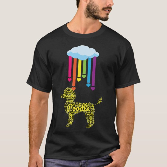 Camiseta Arcoiris Poodle Poodle Arcoiris Corazón ama a los  (Anverso)