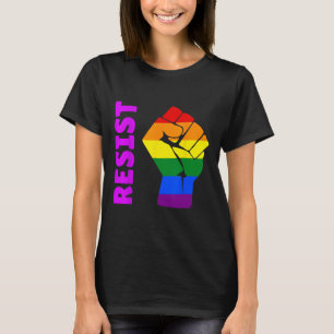 Camiseta Arcoíris pro-LGBT Puño en Alto #resistir Anti-Trum