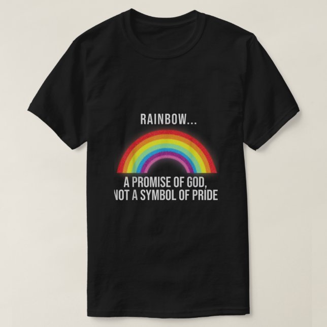 Camiseta Arcoiris Promesa De Dios, No Símbolo De Orgullo (Diseño del anverso)