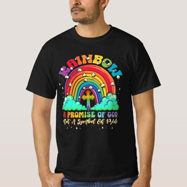 Camiseta Arcoiris Promesa De Dios, No Símbolo Del Orgullo C (Anverso)