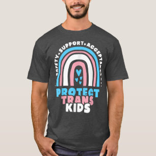 Camiseta Arcoiris Protege a los niños transgénero Orgullo L