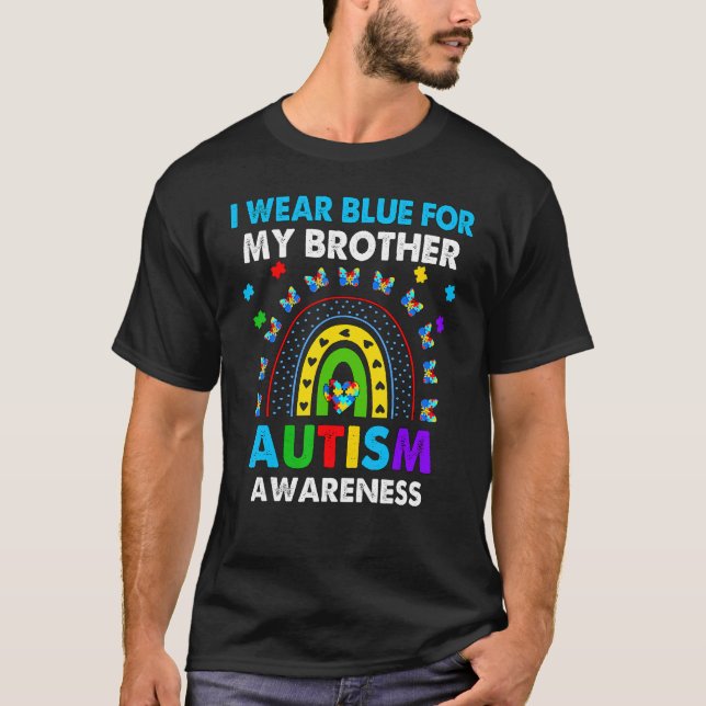 Camiseta Arcoiris Que Uso Azul Para Mi Hermano Autismo Awar (Anverso)