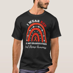 Camiseta Arcoiris Que Uso Rojo Para Mi Abuelo Corazón Disea