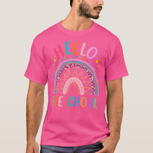 Camiseta Arcoiris Retro Cute Hola Preescolar Feliz De Volve