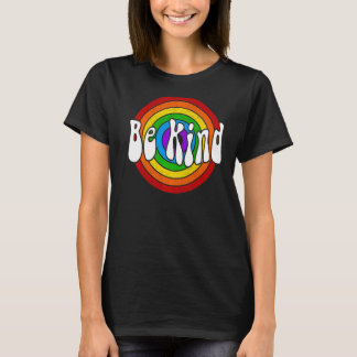 Camiseta Arcoiris retro de Be Kind Elija Amabilidad Inspira