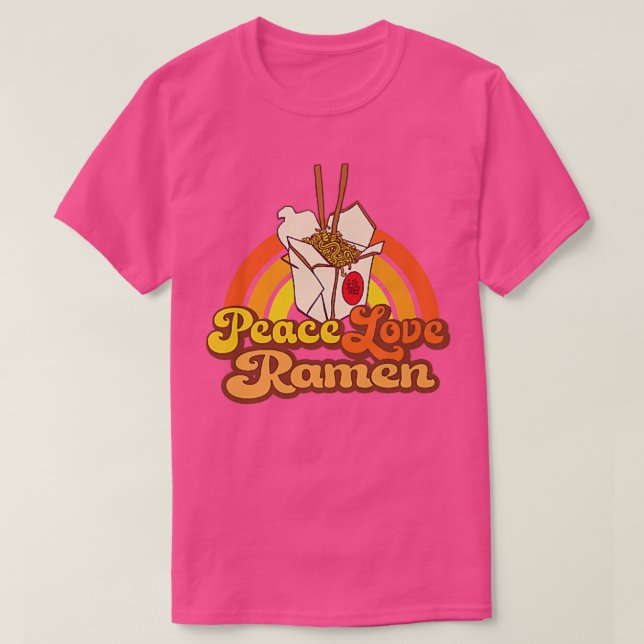 Camiseta Arcoíris Retro Paz Amor Ramen 2761 (Diseño del anverso)