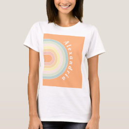 Camiseta Arcoiris retro Peach personalizado