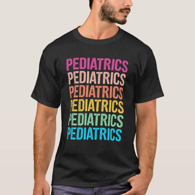 Camiseta Arcoiris Retro Pediátrico Para Pediatra, PEDS Nu (Anverso)