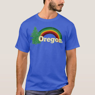 Camiseta Arcoiris retro vintage Oregon angustiado g