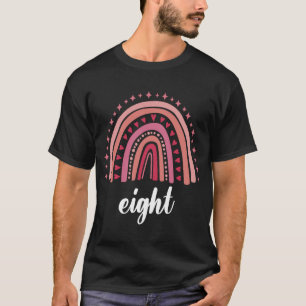 Camiseta Arcoiris rojo de ocho años de edad 8 cumpleaños