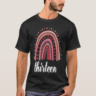 Camiseta Arcoiris Rojo Trece años 13 cumpleaños 13