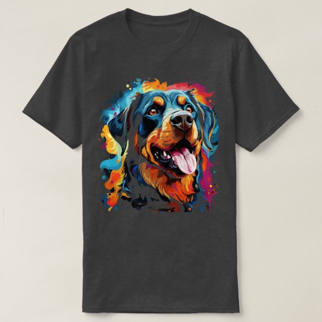 Camiseta Arcoiris Rottweiler (Diseño del anverso)