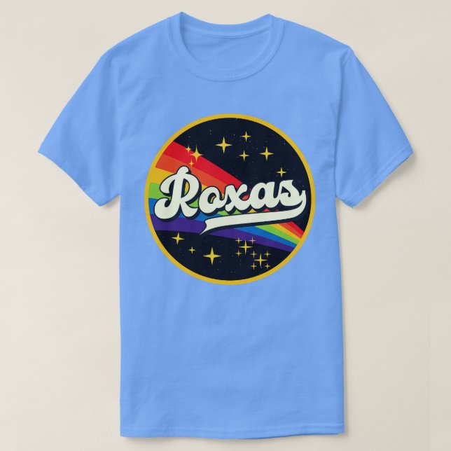 Camiseta Arcoiris Roxas En El Espacio Estilo Vintage (Diseño del anverso)
