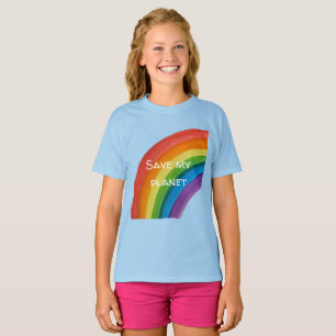 Camiseta ARCOÍRIS Salva mi planeta (personalizable)