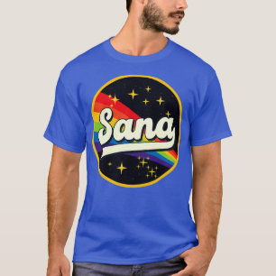 Camiseta Arcoiris sana en estilo vintage espacial
